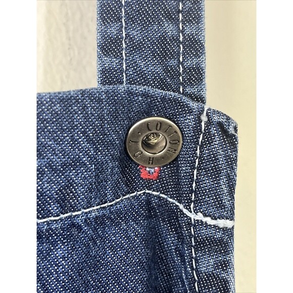 Hot Cotton Marc Ware Blue Denim Overall Maxi Dress Vintage NWT Rare Minimalist M - Picture 4 of 7
